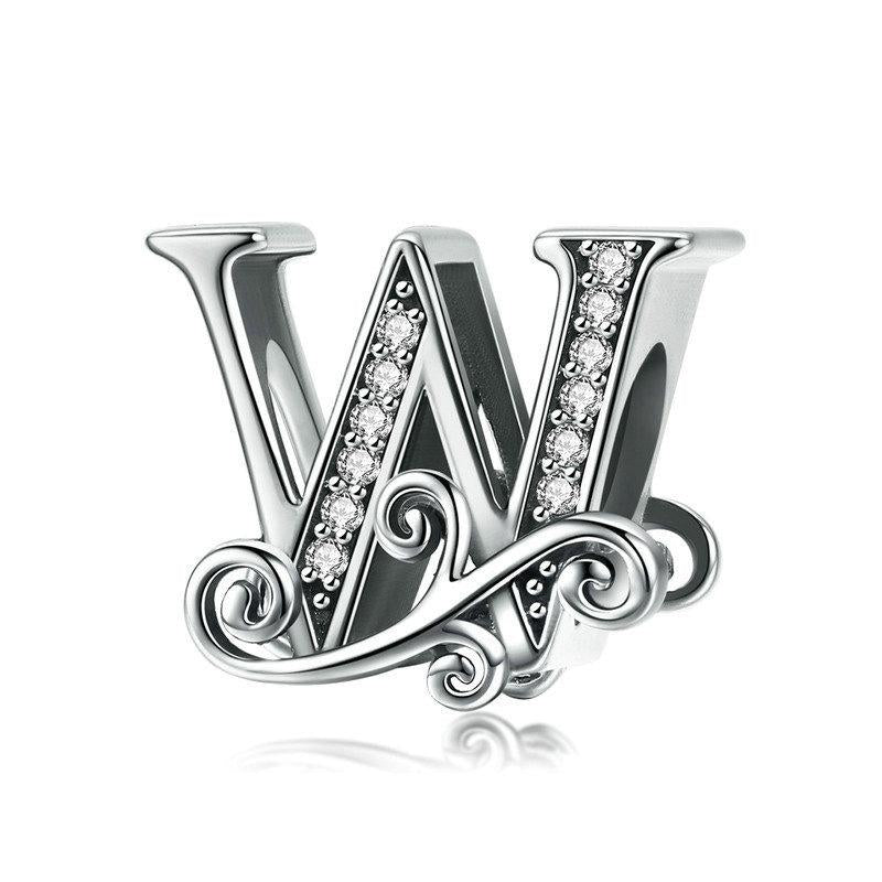 Diy Bracelet Beaded Accessories With Zircon Beads 26 Letters Style - W