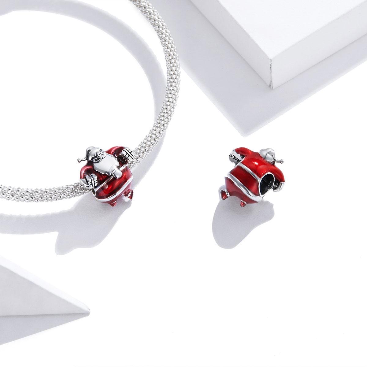 925 Sterling Silver Santa Bead For Diy Bracelet / Necklace