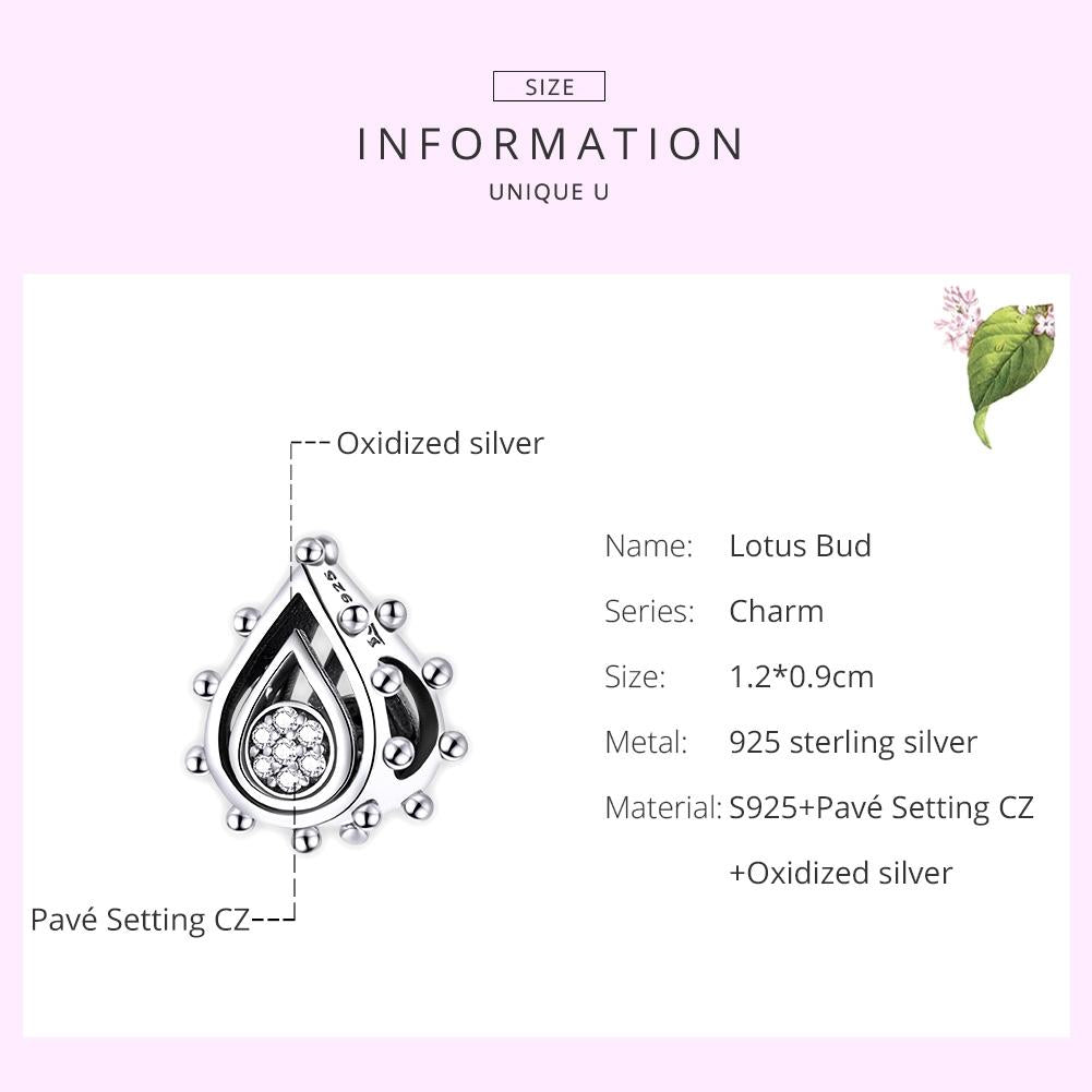 925 Sterling Silver Lotus Bud Beads For Diy Bracelets & Necklaces