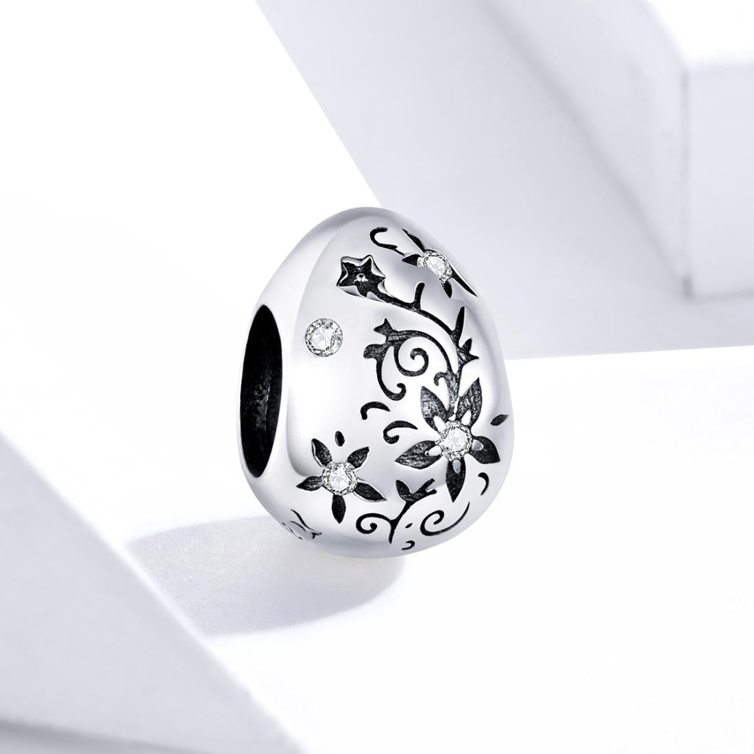 925 Sterling Silver Retro Easter Egg Diy Bracelet Beads