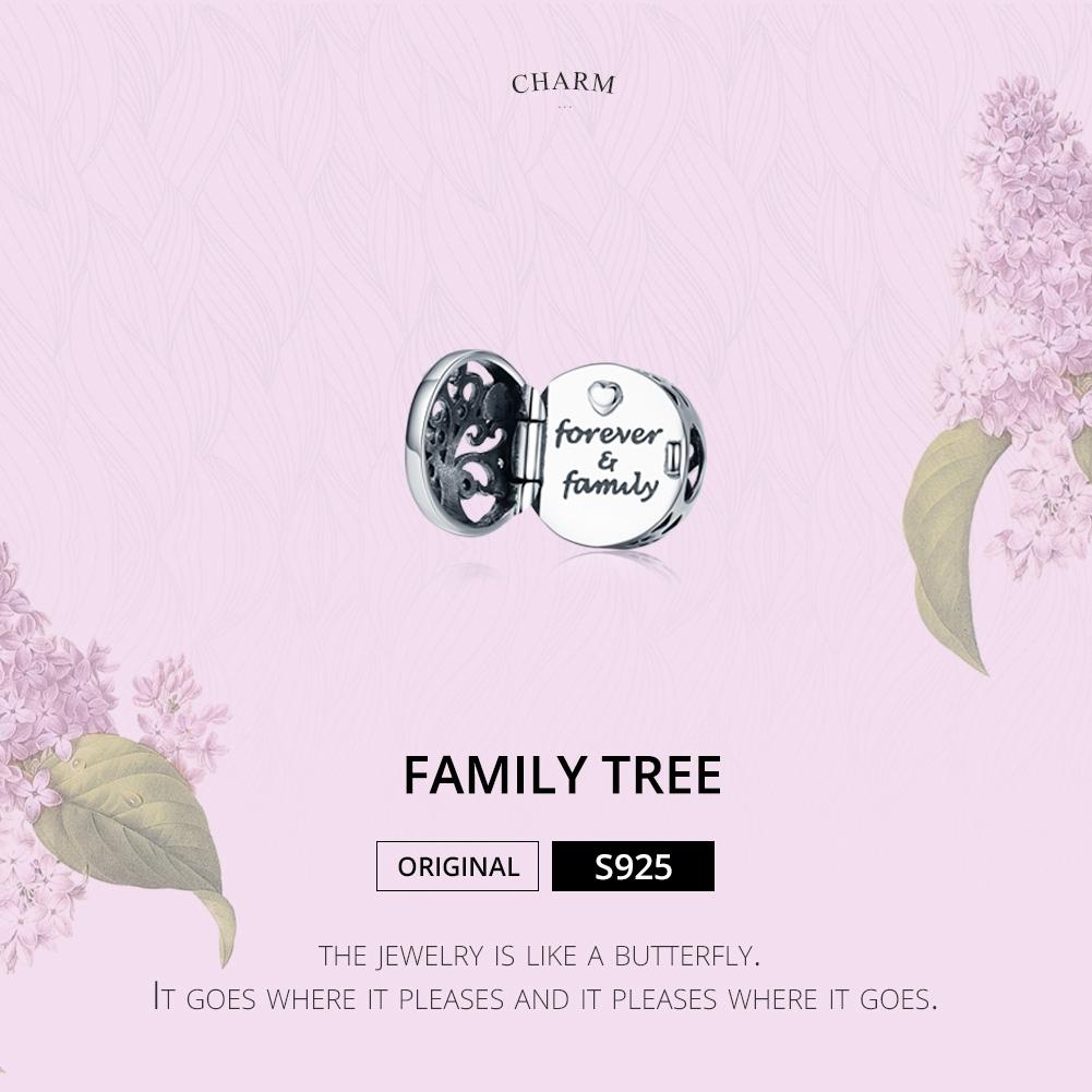 925 Sterling Silver Openable Family Tree Beaded Bracelet