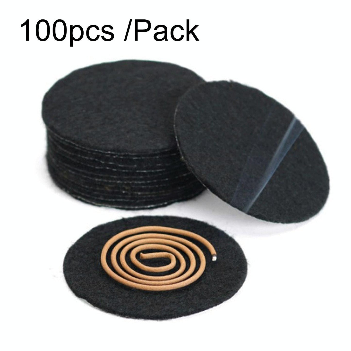 100-Pack Fireproof Cotton Pads For Incense Burners And Mosquito Coils - 6Cm