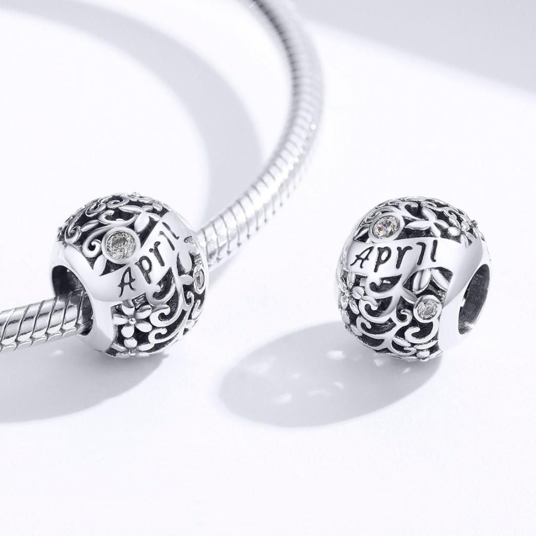 925 Sterling Silver Diy Birthstone Bracelet & Necklace Set April Style - April