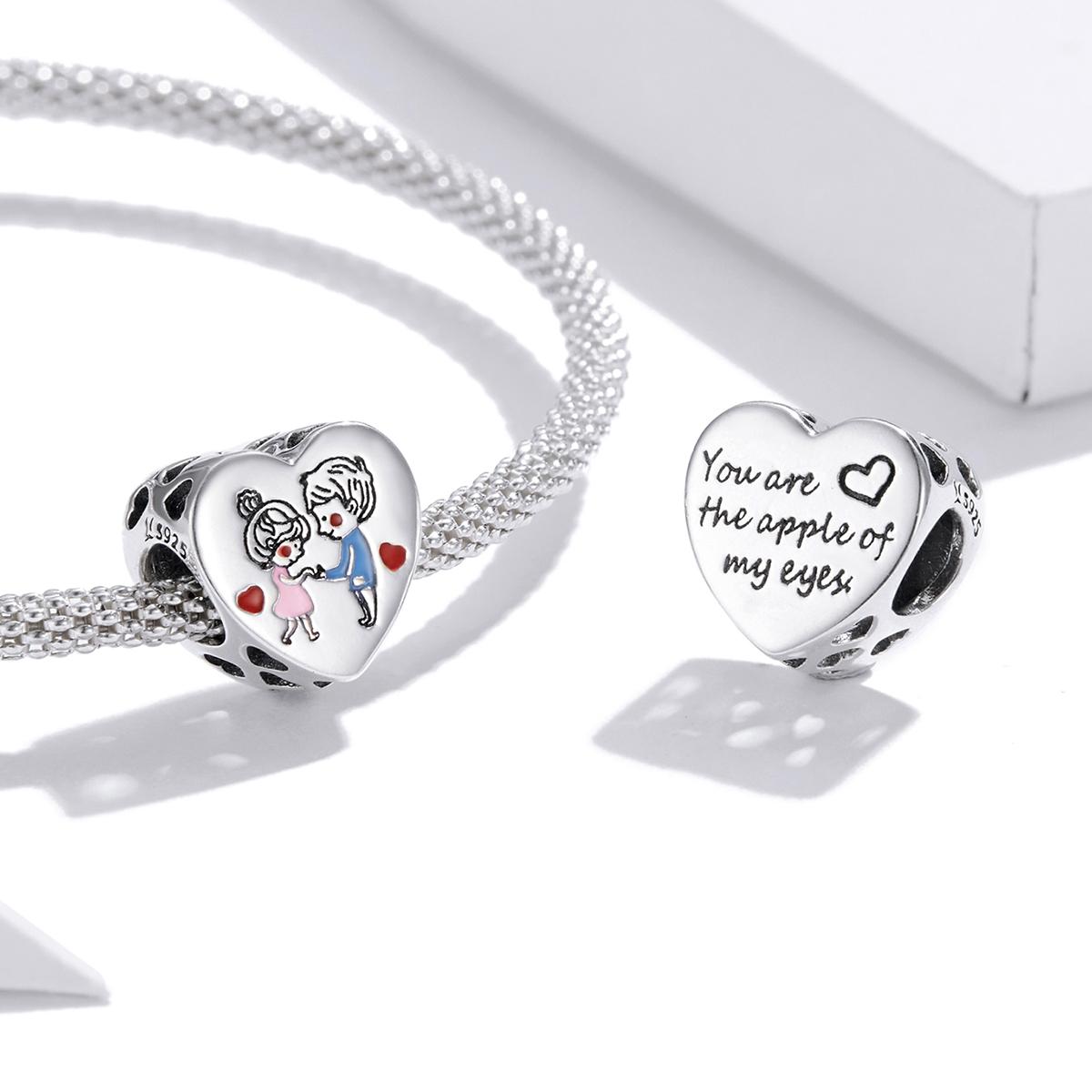 925 Sterling Silver Love Beads For Diy Bracelets & Necklaces