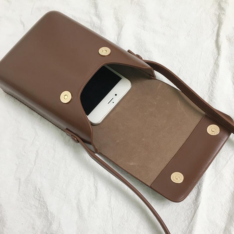 Brown Vertical Crossbody Phone Bag Versatile & Fashionable