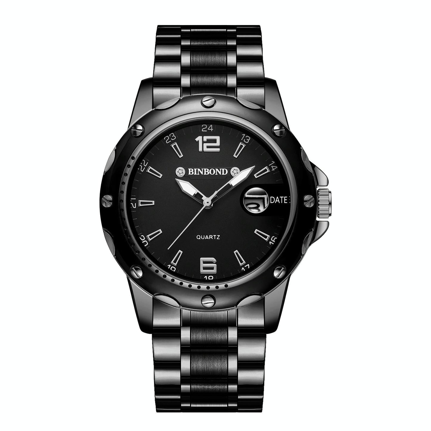 Waterproof Luminous Quartz Watch for Outdoor - Full Gold-Black-Gold Nail