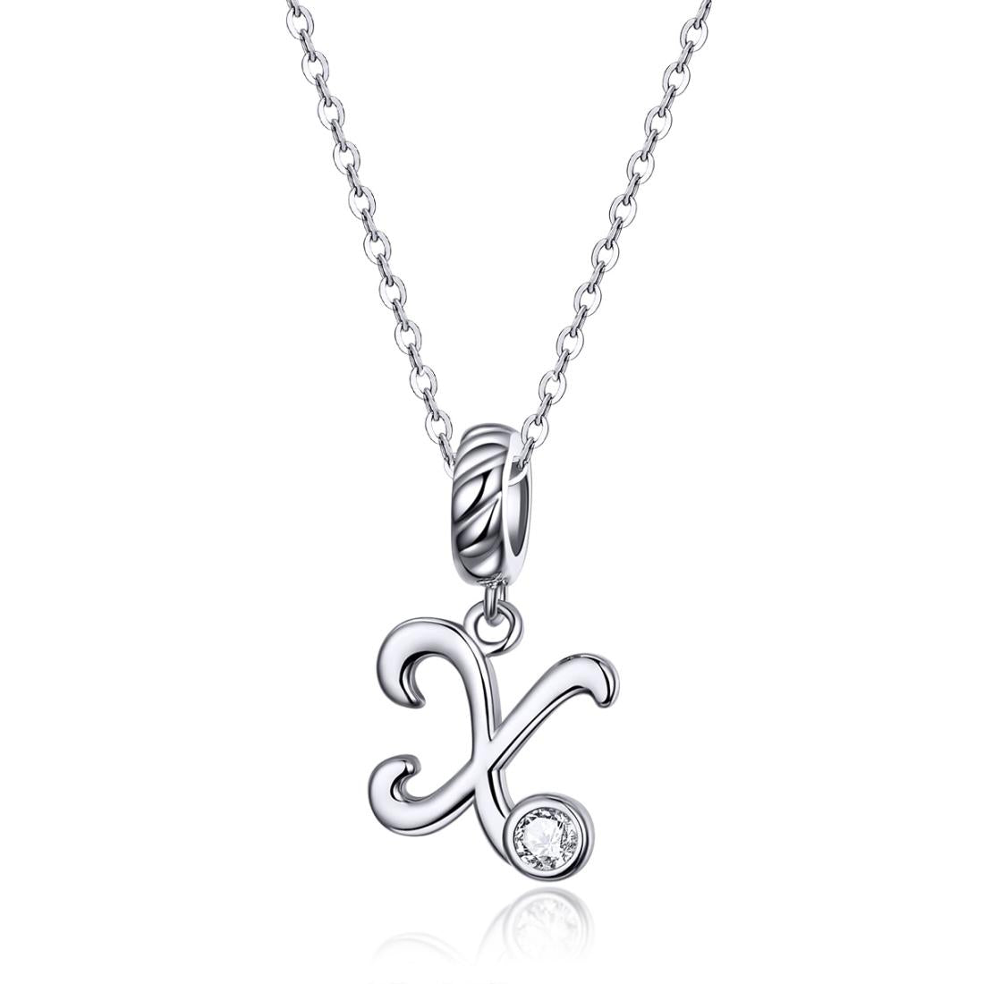 925 Sterling Silver Personalized Letter Pendant For Diy Bracelets And Necklaces Style - X