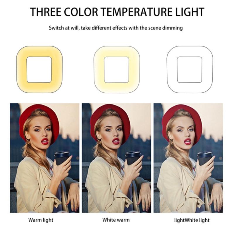 Dimmable Square Led Light with Tripod and Phone Holder