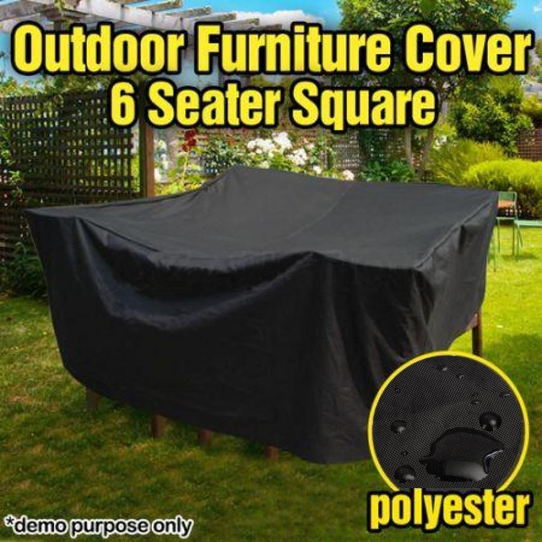 Waterproof 210D Oxford Cloth Cover For Outdoor Furniture Set - Protects From Uv Dust And Rain - 250X250X90Cm - Black