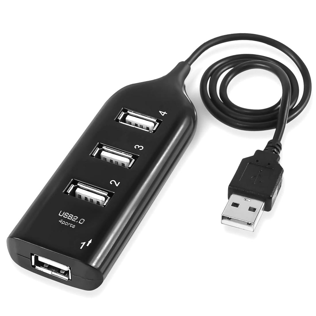 4-Port Usb 2.0 Hub 30Cm Cable Length - Black