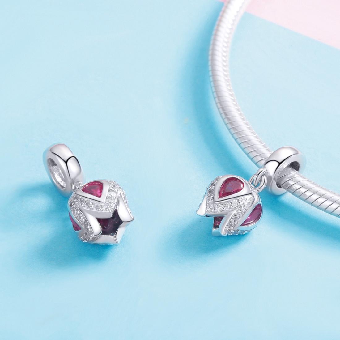 925 Sterling Silver Tulip Pendant For Diy Bracelets & Necklaces