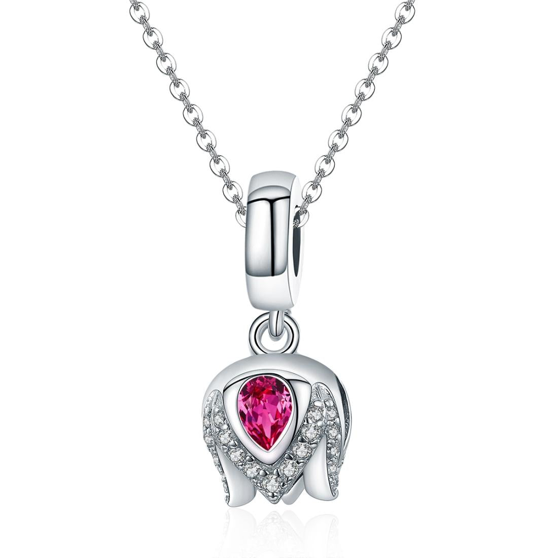 925 Sterling Silver Tulip Pendant For Diy Bracelets & Necklaces