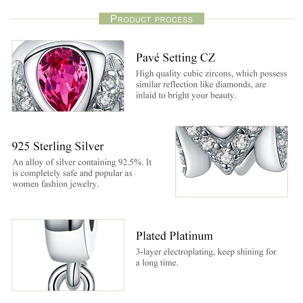 925 Sterling Silver Tulip Pendant For Diy Bracelets & Necklaces
