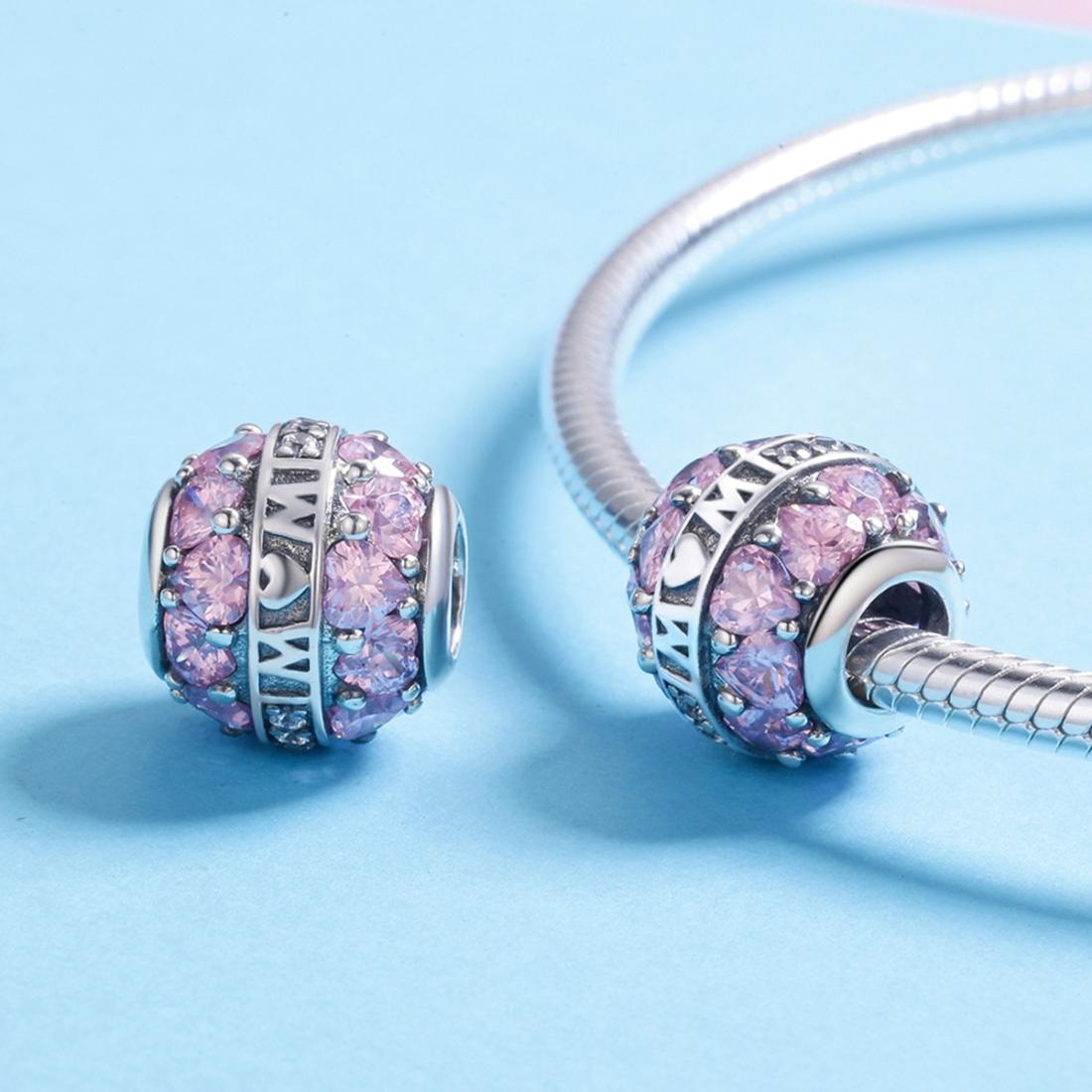 925 Sterling Silver Love Beads Pendant For Diy Bracelets & Necklaces