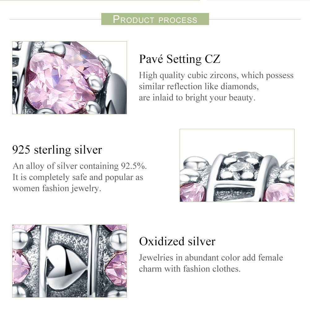 925 Sterling Silver Love Beads Pendant For Diy Bracelets & Necklaces