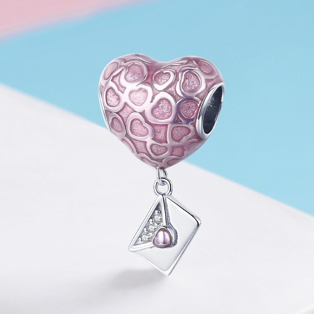 925 Sterling Silver Romantic Love Letter Heart Bracelet With Zirconium Diamond Beads