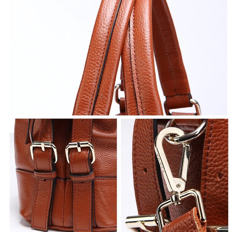 Black Single Shoulder Leather Messenger Bag For Women S