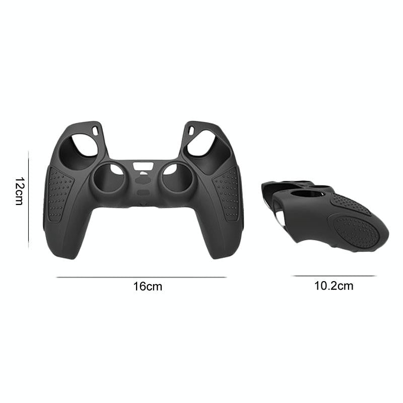 Black Silicone Protective Case for Ps5 Gamepad - Anti-skid Cover - Blue + 2 Hats