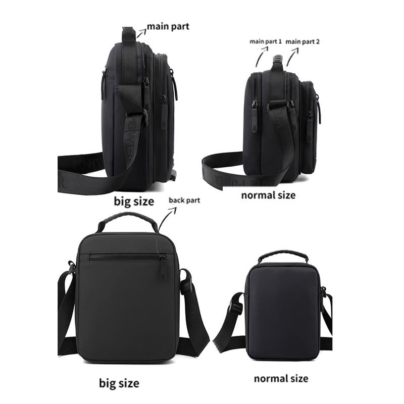 Men's Army Green Shoulder Messenger Bag Large - Large Black
