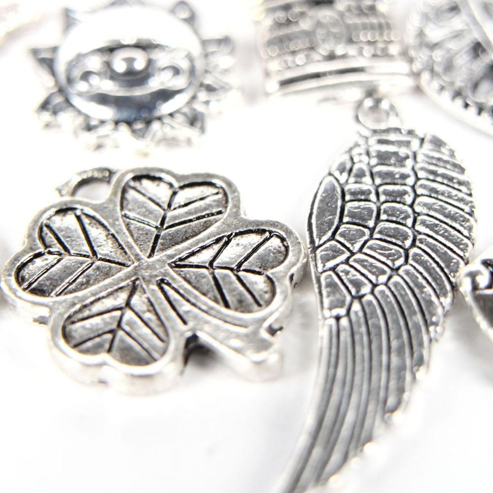 100Pcs Mixed Antique European Bracelet Charms Diy Fashion Jewelry