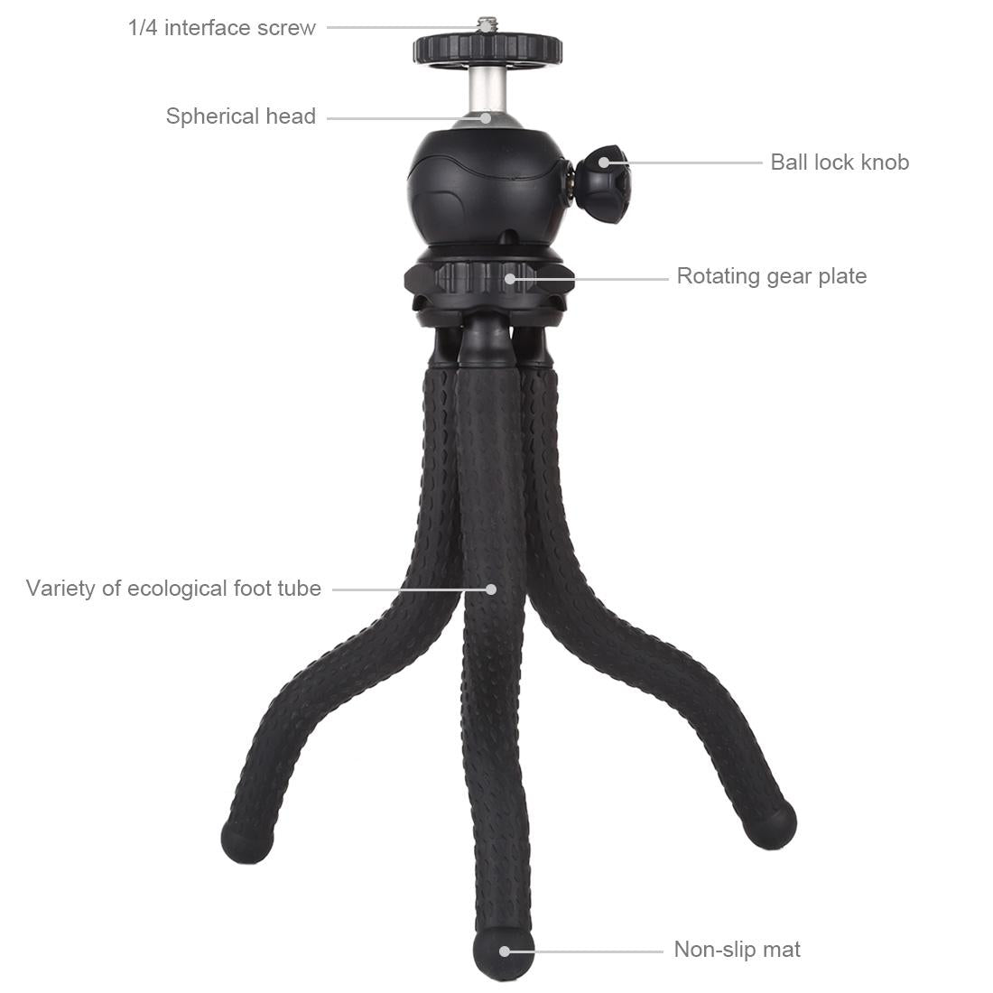 Flexible Mini Octopus Tripod with Ball Head for Slr Cameras