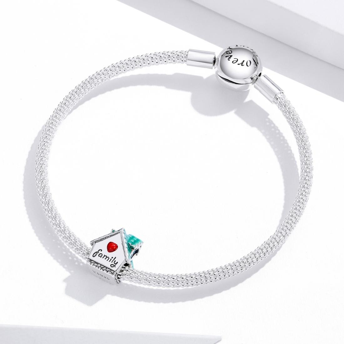 925 Sterling Silver Small House Beads For Diy Bracelets & Necklaces