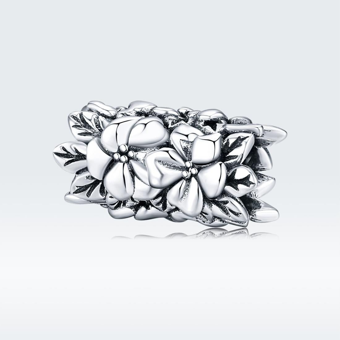 925 Sterling Silver Flower Bead Bracelet & Necklace Set