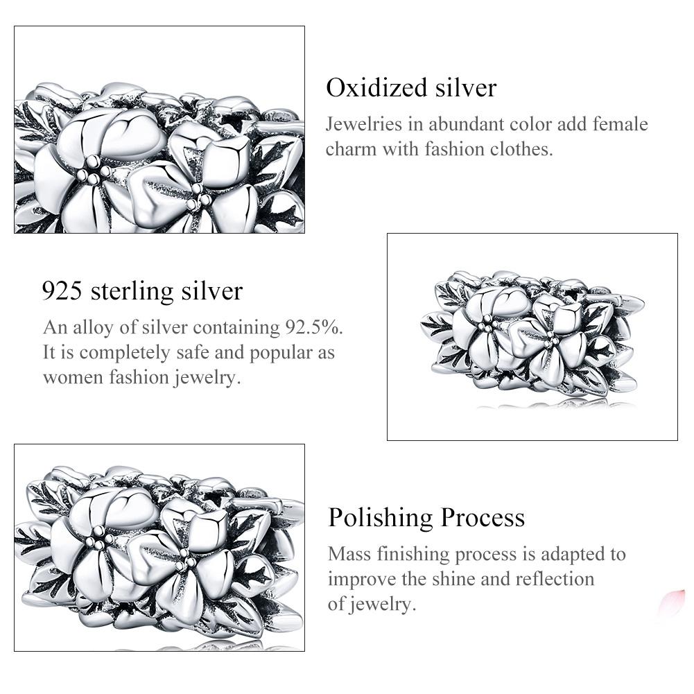 925 Sterling Silver Flower Bead Bracelet & Necklace Set