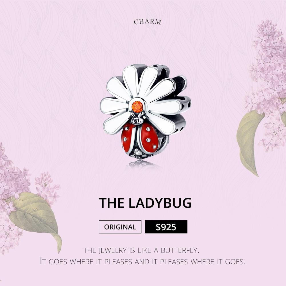 925 Sterling Silver Ladybug Beads For Diy Bracelets & Necklaces