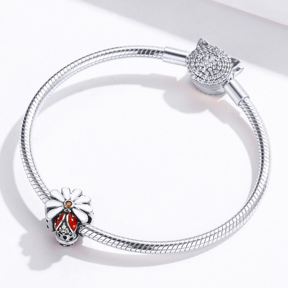 925 Sterling Silver Ladybug Beads For Diy Bracelets & Necklaces
