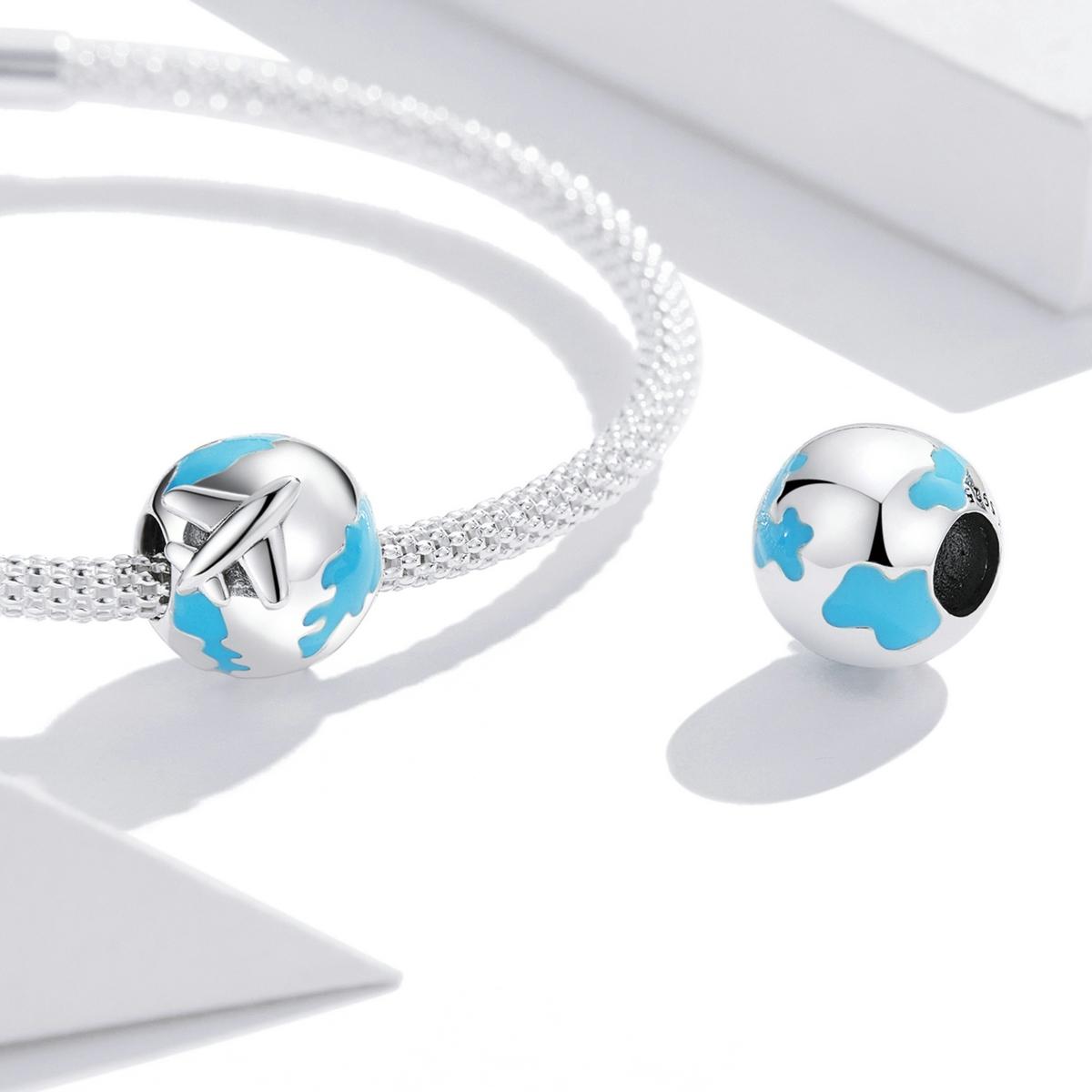 925 Sterling Silver World Travel Beads For Bracelet / Necklace
