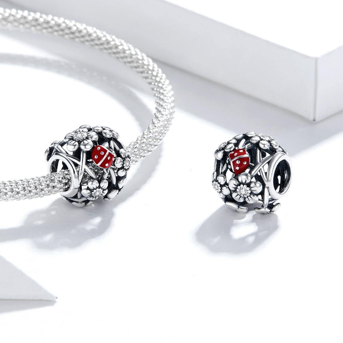 925 Sterling Silver Ladybug Beads For Diy Bracelets & Necklaces