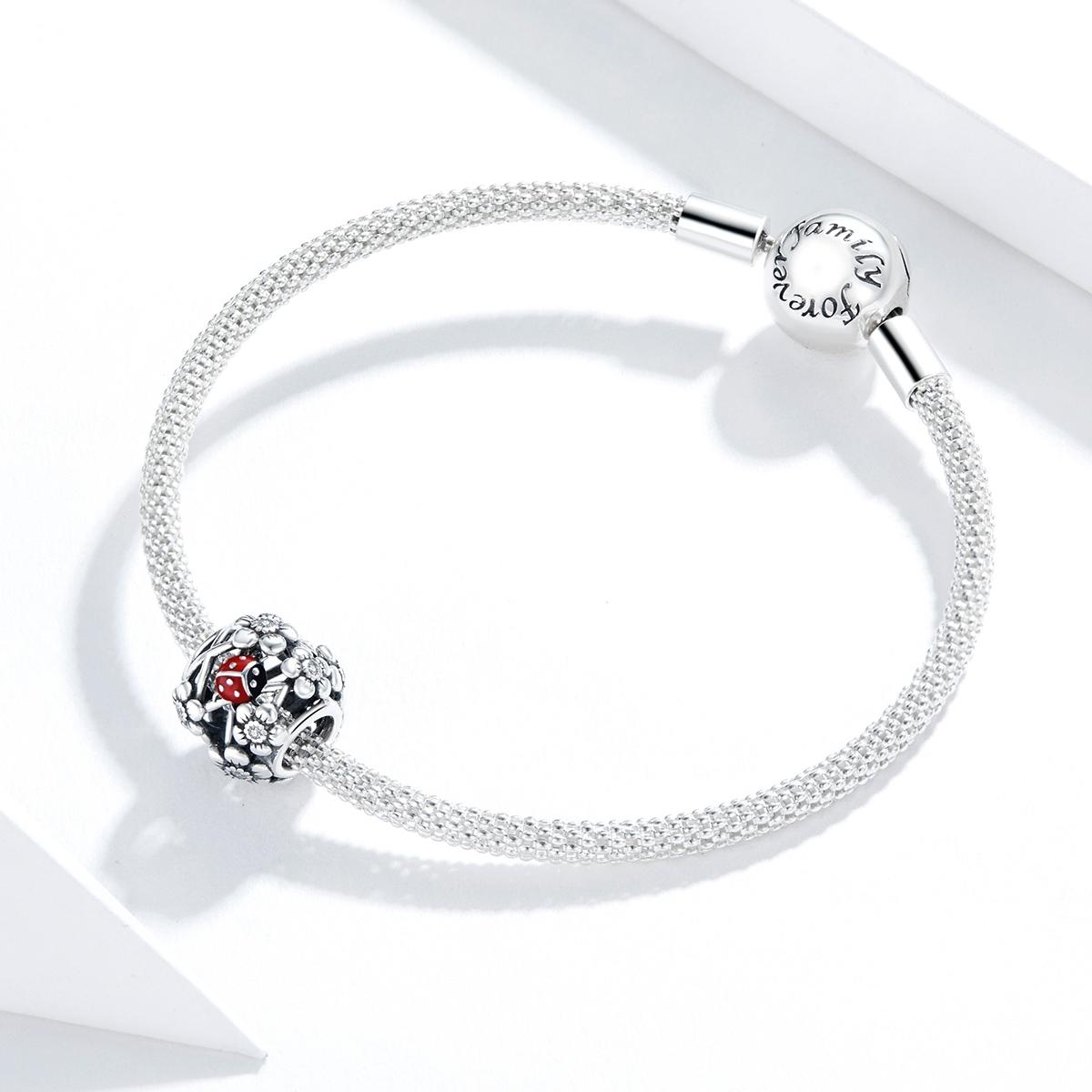 925 Sterling Silver Ladybug Beads For Diy Bracelets & Necklaces