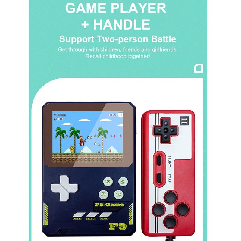 Handheld Game Console For Kids - 3.5 Inch Hd - Dark Blue Gift - Lava Red Double