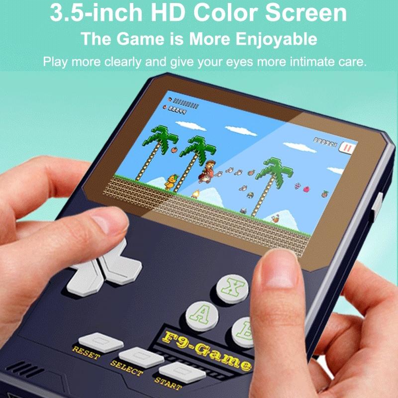 Handheld Game Console For Kids - 3.5 Inch Hd - Dark Blue Gift - Lava Red Double
