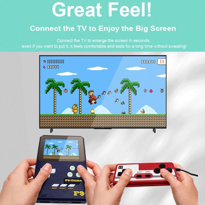 Handheld Game Console For Kids - 3.5 Inch Hd - Dark Blue Gift - Lava Red Double