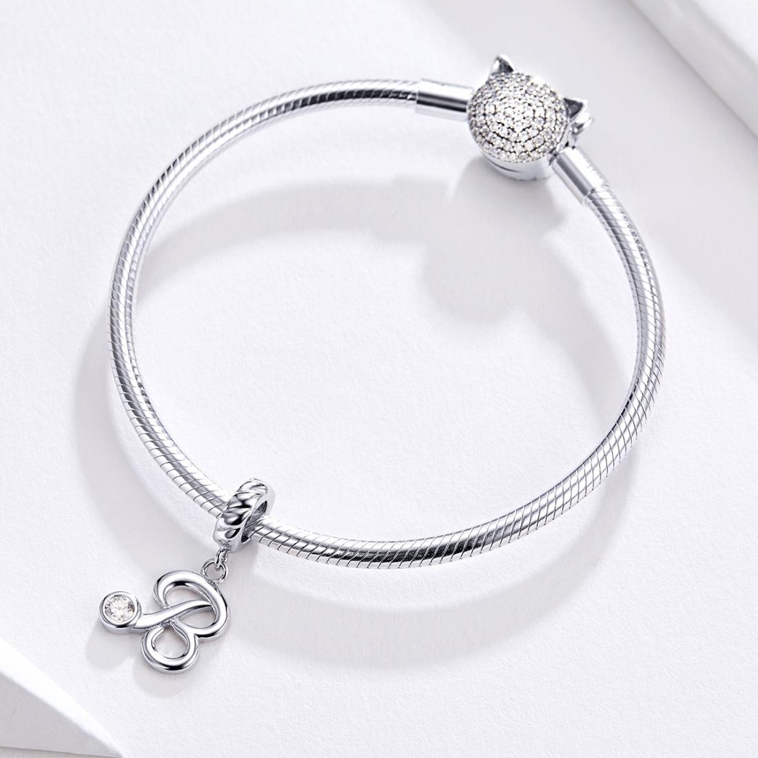 925 Sterling Silver Personalized Letter Pendant For Diy Bracelets And Necklaces Style - F