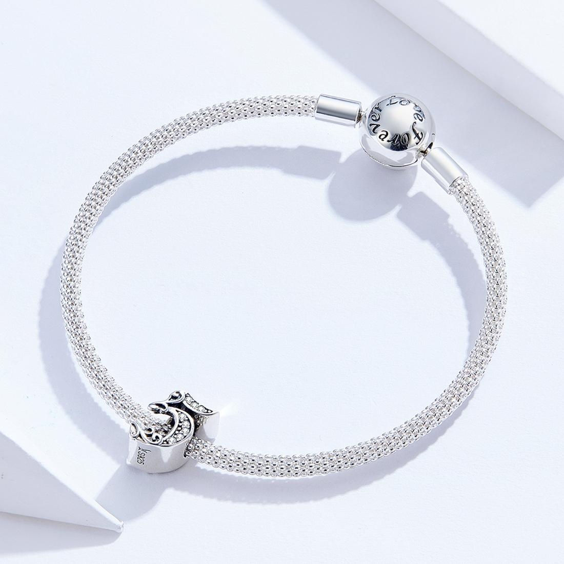 925 Sterling Silver Relief Number Series 0 9 Beads For Diy Bracelets And Necklaces Style - 5