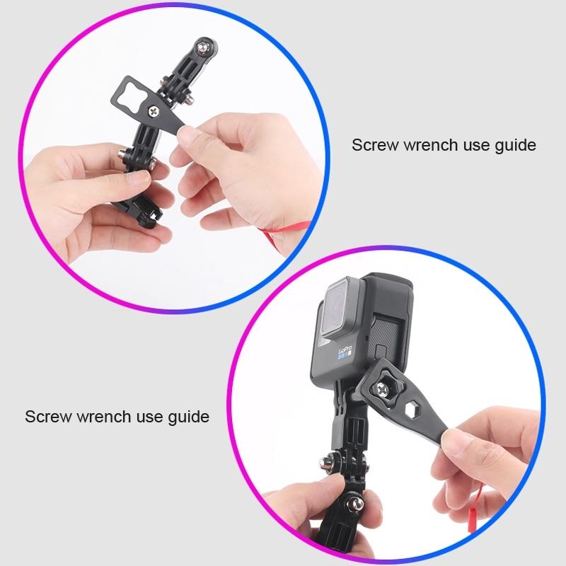 Multi-Joint Helmet Mount Set For Action Cameras