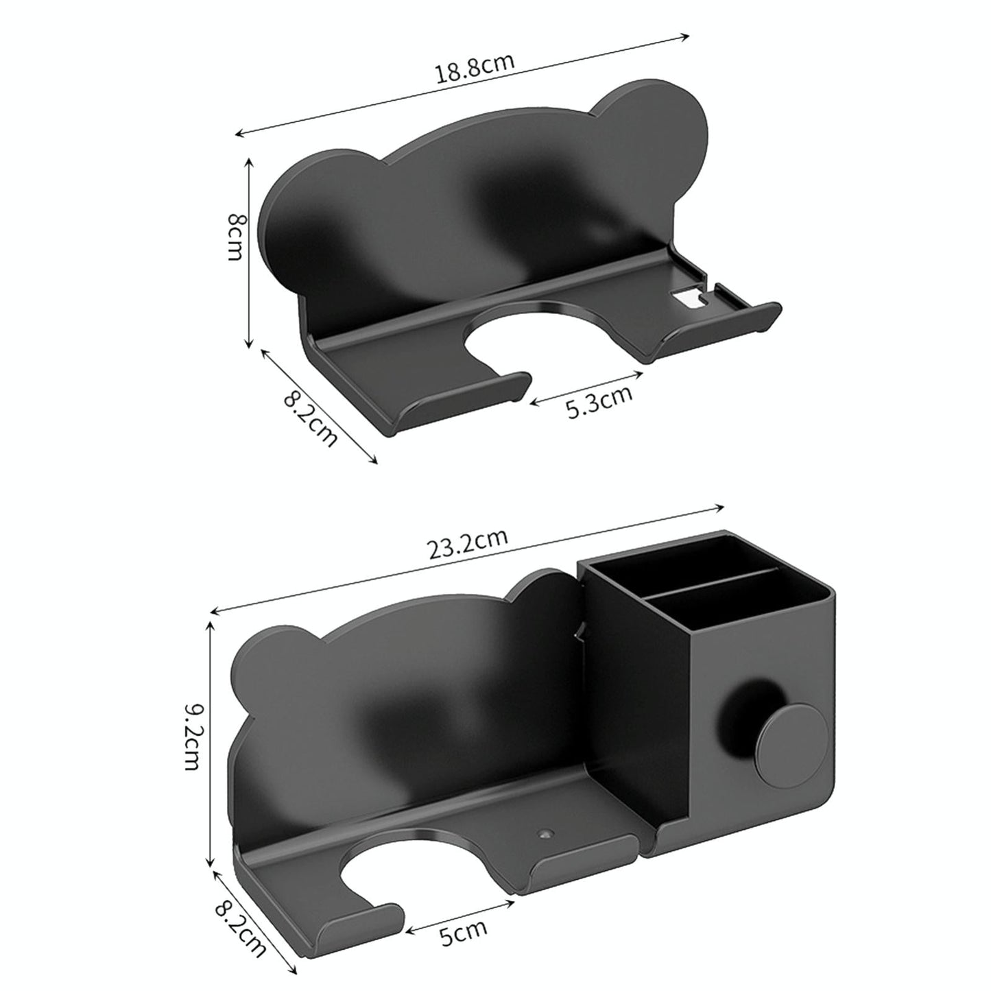 Wall Mounted Holder For Dyson Hair Dryer Bathroom Storage Rack Simple Black - Upgrade Gray