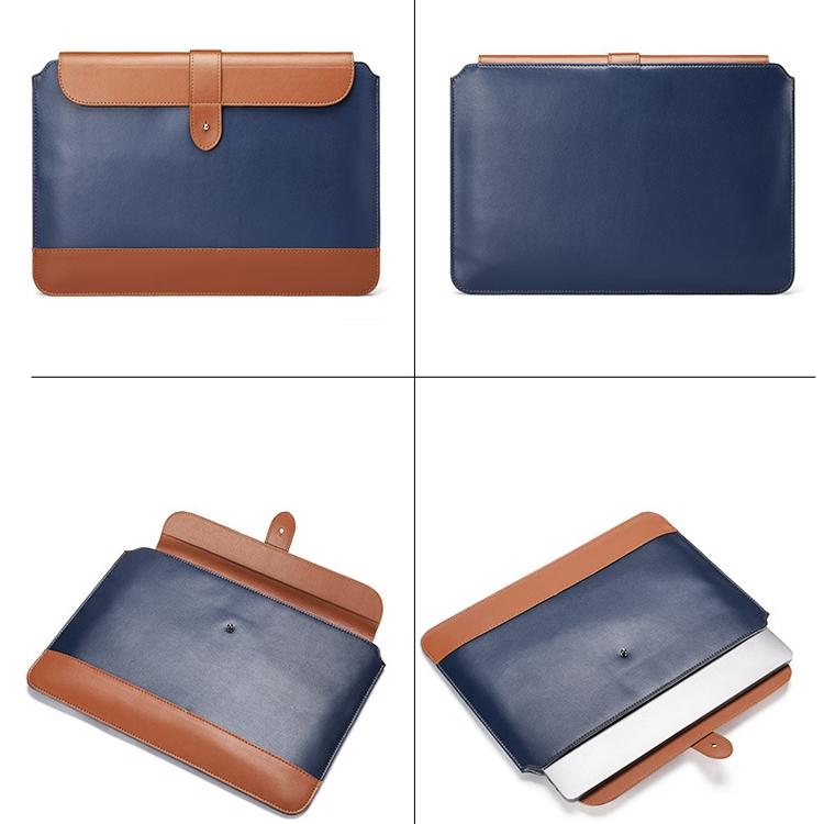 11-12 Inch Microfiber Notebook Liner & Power Bag - Blue & Brown