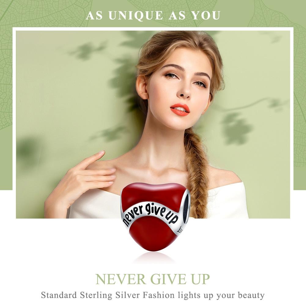 925 Sterling Silver Star Shaped Diamond Beads In Never Give Up