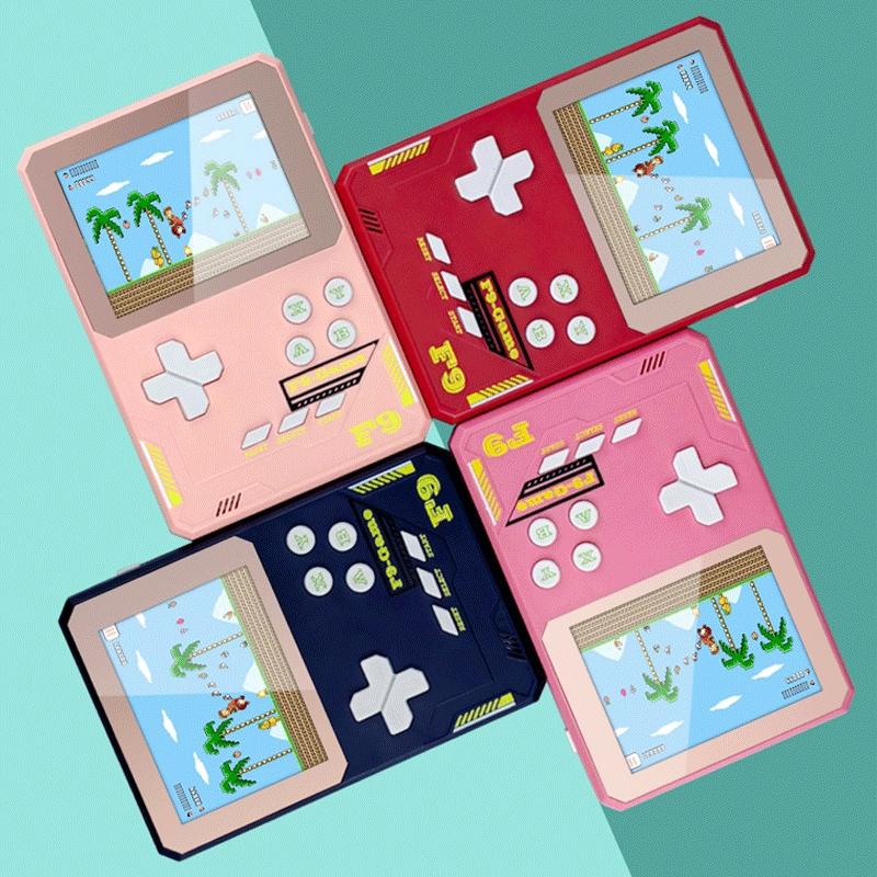 Handheld Game Console For Kids - 3.5 Inch Hd - Dark Blue Gift - Macaron Pink Double
