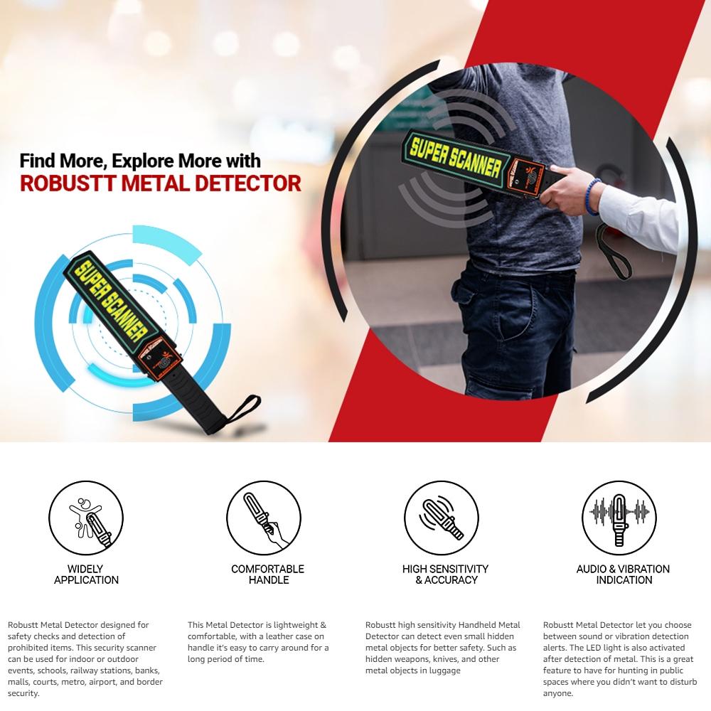 Hand-Held Metal Detector - 60Mm Detection Distance