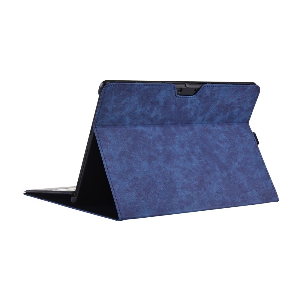 Leather Tablet Case & Power Bag For Microsoft Surface Pro X - 13 Inch Dark Blue