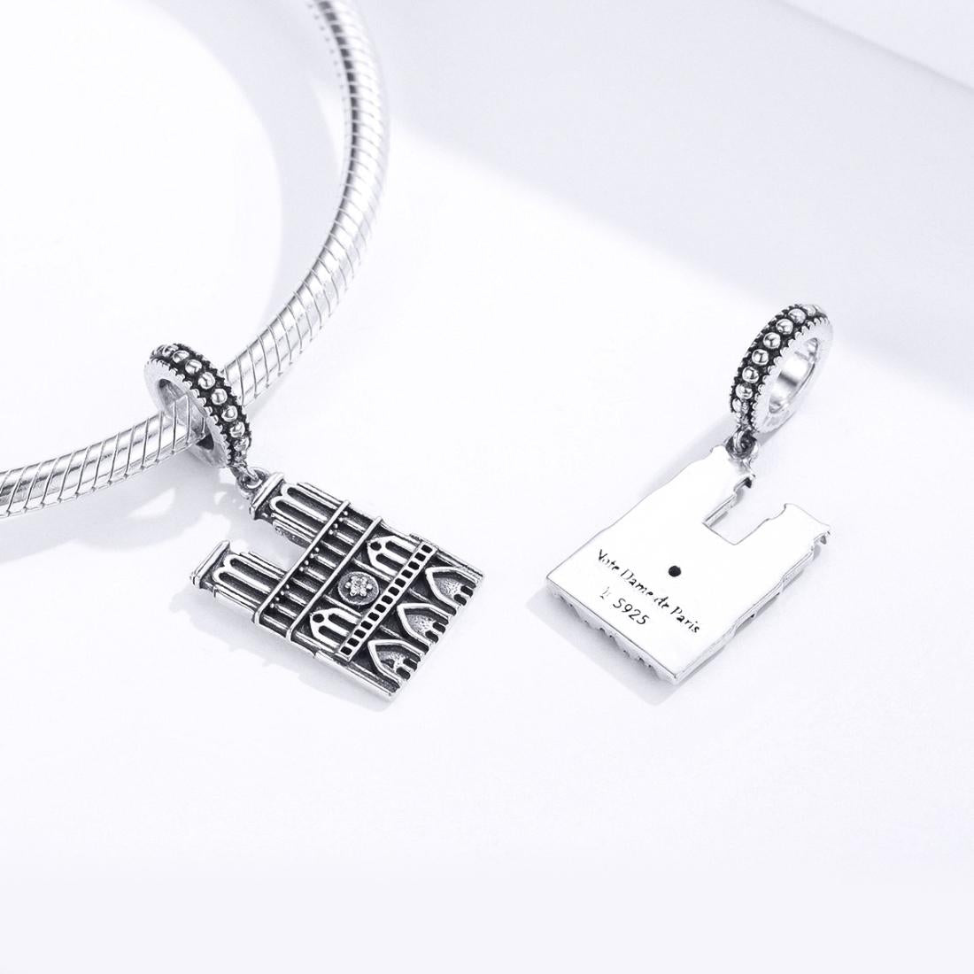 925 Sterling Silver Parisian Charm Bracelet & Necklace Set