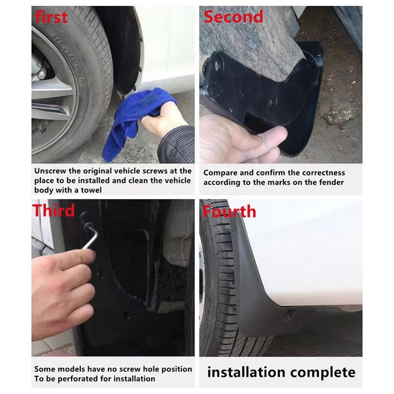 For Volkswagen Touareg 2011-2018 4Pcs / Set Car Auto Soft Plastic Splash Flaps Fender Guard