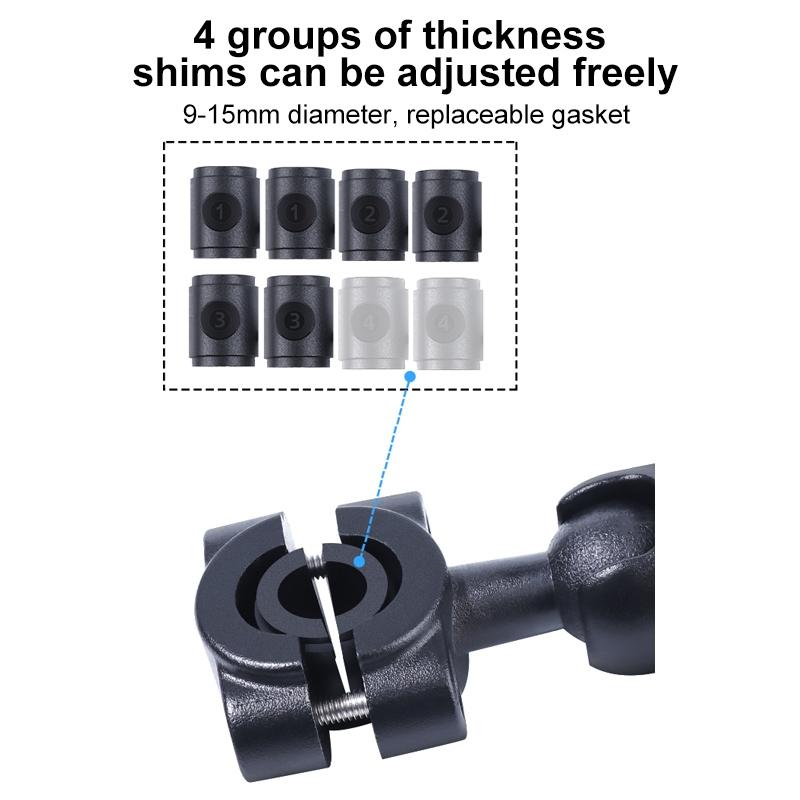 25Mm Ballhead Car Seat Mount For Action Cameras With Phone Clamp And Anti-Lost Case