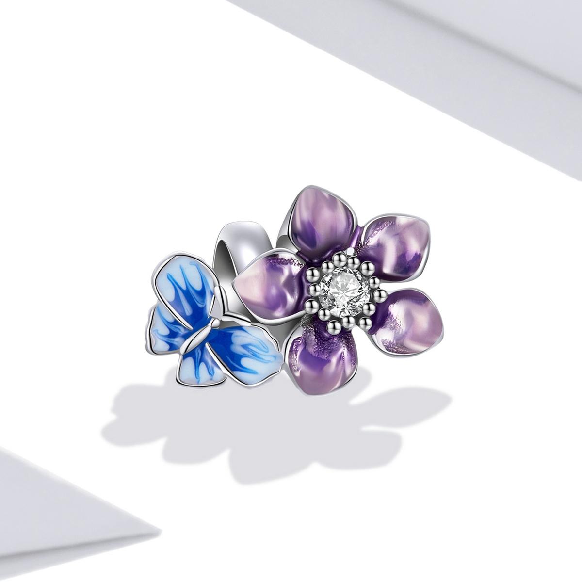 925 Sterling Silver Butterfly Flower Beads For Diy Bracelets & Necklaces