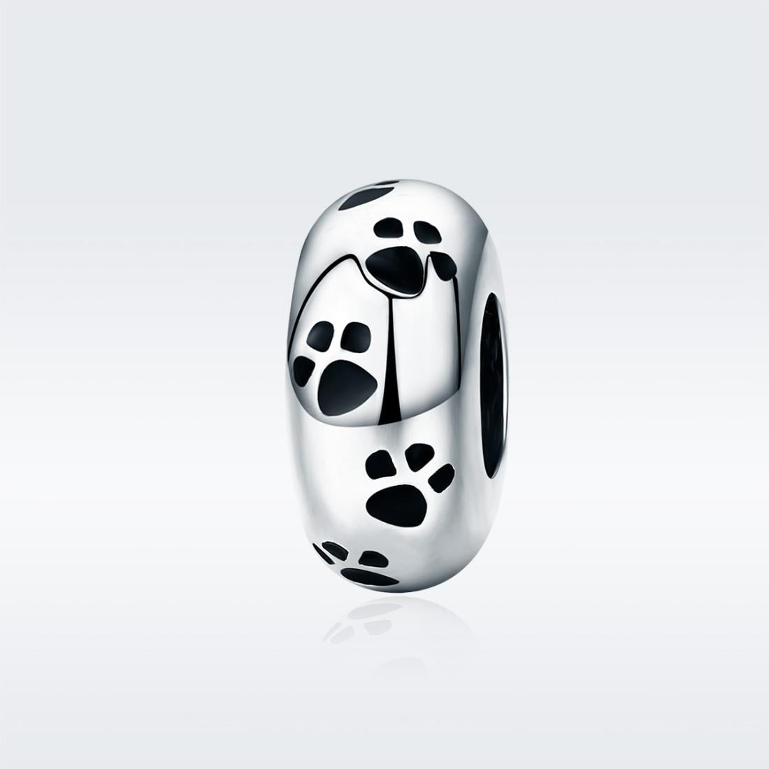 925 Sterling Silver Pet Imprint Diamond Bead Bracelet Accessory